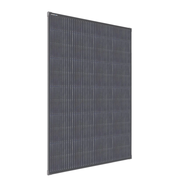Hardkorr 200W square fixed glass solar panel angled front-side view.