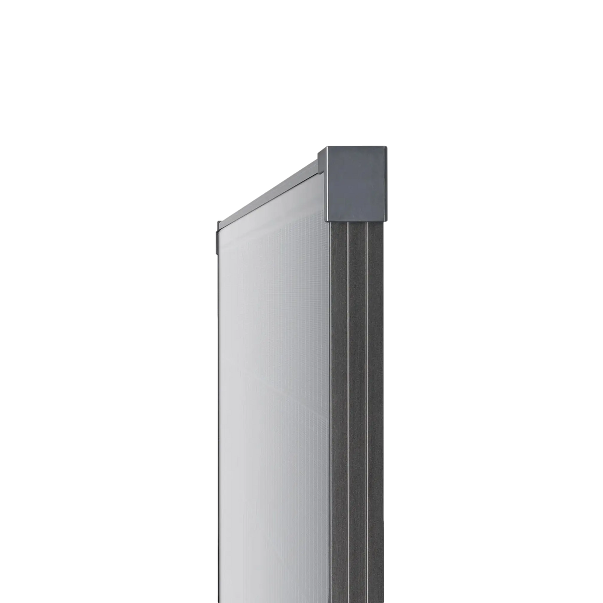 Hardkorr 200W square fixed glass solar panel side profile.