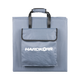 Hardkorr 200W 12V portable solar blanket folded into its grey carry bag with handles and a front storage pocket.