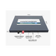 Hardkorr 210Ah 12V slimline lithium battery dimensions diagram with labelled terminals and connection ports.