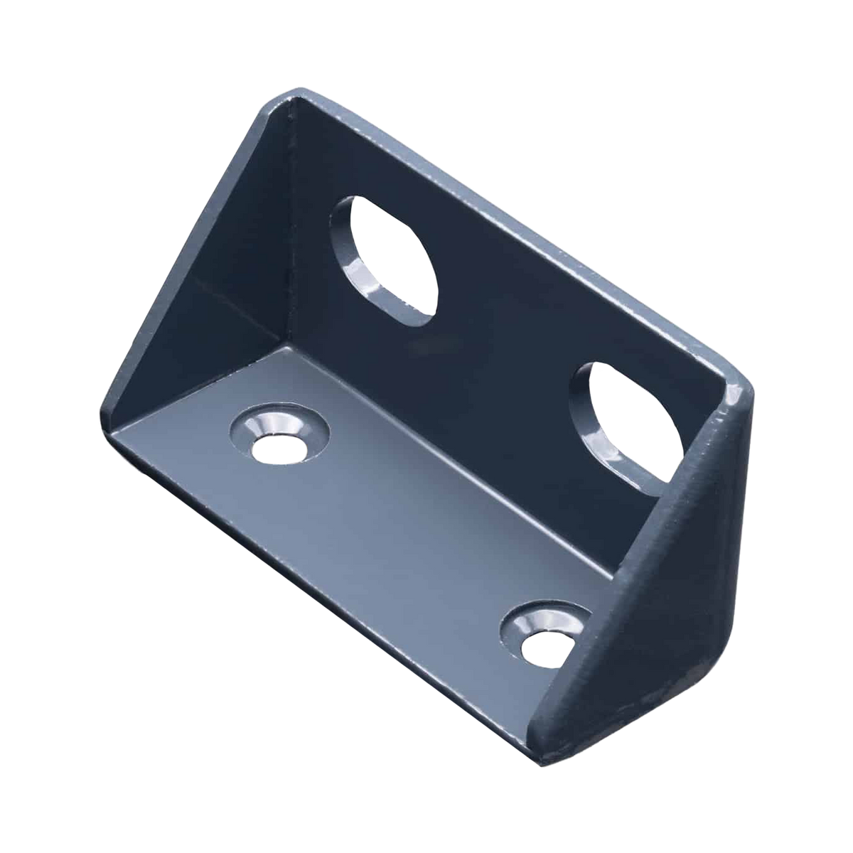 Hardkorr 210Ah 12V slimline lithium battery mounting bracket close up with four bolt holes.