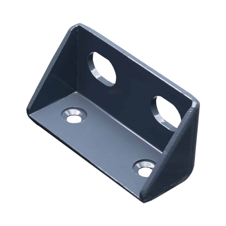 Hardkorr 210Ah 12V slimline lithium battery mounting bracket close up with four bolt holes.