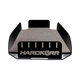 Hardkorr 240Ah lithium battery tray straight front view showing the slotted panel and cutout logo.