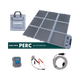 Hardkorr 250W solar blanket kit with a 20A regulator, extension lead and positive and negative battery clamps.