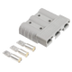 Hardkorr 3 Pin 50A grey Anderson plug body with three loose metal contacts.