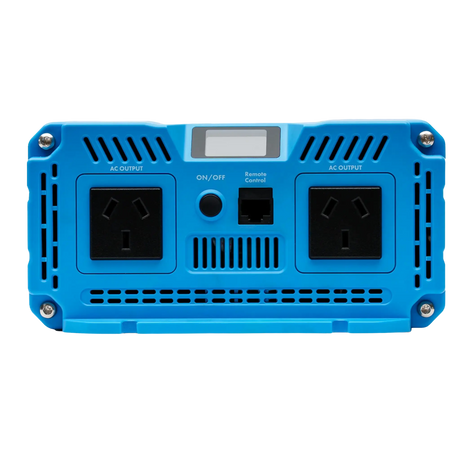 Hardkorr 3000W Pure Sine Wave Inverter - LS front panel with two AC outlets and remote control plug in port.