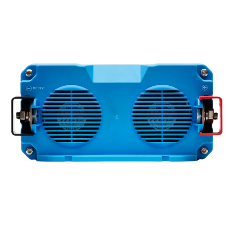 Hardkorr 3000W Pure Sine Wave Inverter - LS rear panel with twin cooling fans and battery terminals.