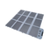 Hardkorr 300W 12V portable solar blanket unfolded with solar cells and a grey fabric border.