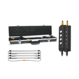 Hardkorr 4 bar LED camp light kit with an open carry case, four light bars and two dimmers.