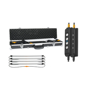 Hardkorr 4 bar LED camp light kit with an open carry case, four light bars and two dimmers.