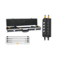 Hardkorr 4 bar LED camp light kit with an open carry case, four light bars and two dimmers.