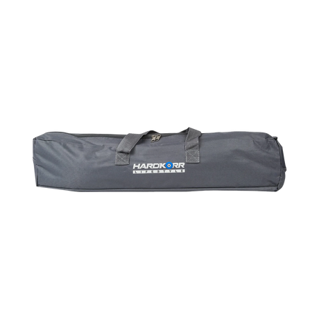 Closed grey carry bag for the Hardkorr 4 bar orange and white LED camp light kit, with two handles.