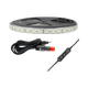 Hardkorr 5m white flexible LED tape light on a reel with power lead, vehicle plug and dimmer.
