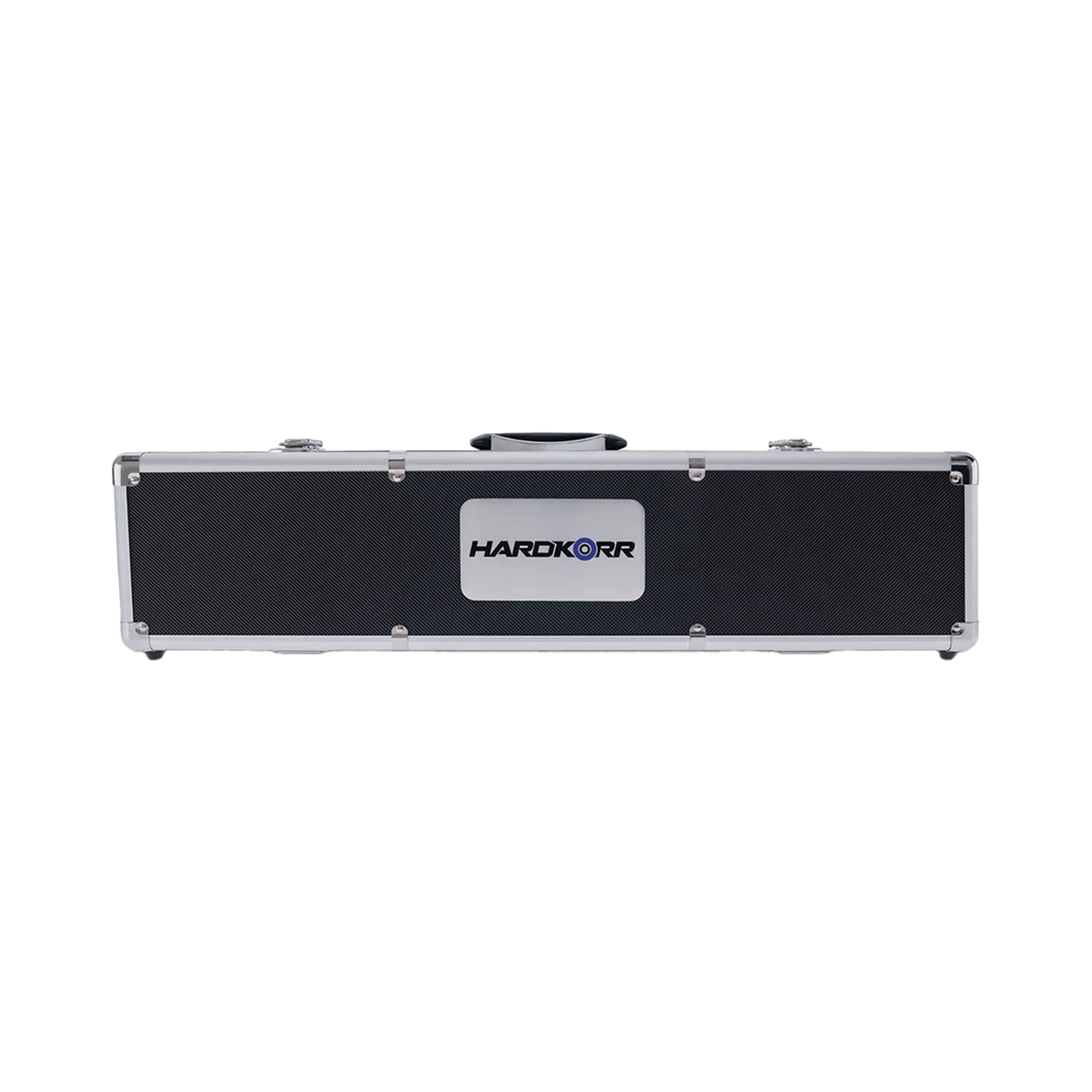 Hardkorr 6 bar LED camp light kit in a closed black carry case with silver edges and a central handle.