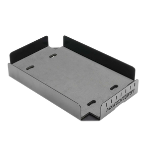 Hardkorr Battery Box Mounting Tray angled front view with side walls.
