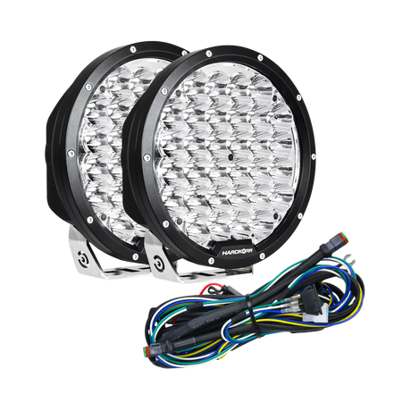 Hardkorr 9 Inch BZR-X Series LED Driving Lights (Pair with Harness)