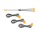 Hardkorr extension cable kit with three coiled leads and a splitter, all with orange 4 pin plugs.