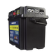 Black Hardkorr battery box right side view with Anderson ports above a rope carrying handle.