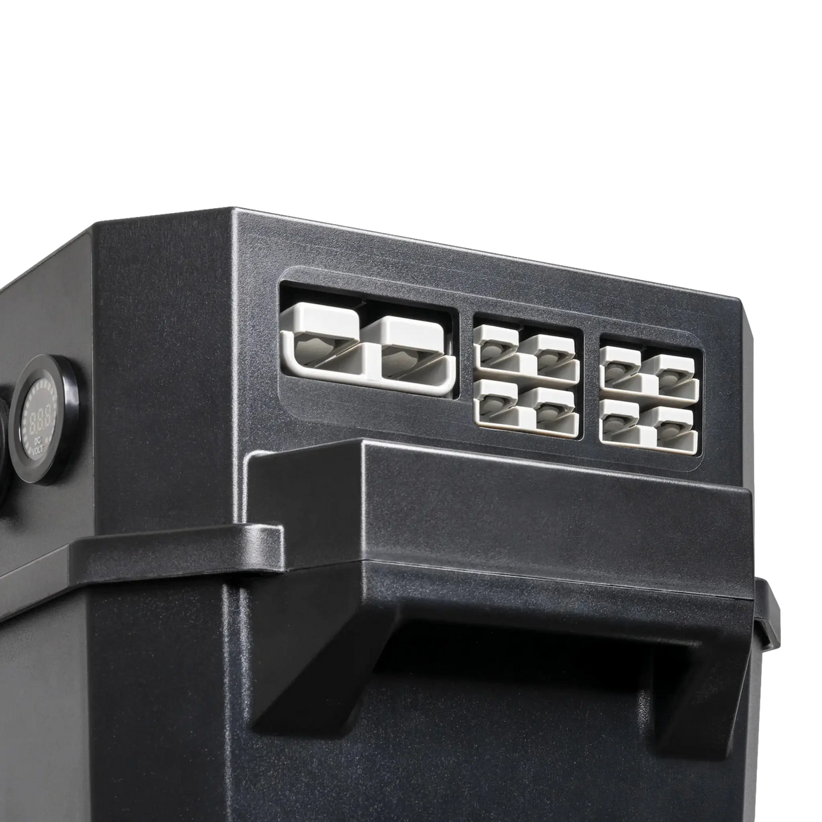 Hardkorr Battery Box Pro close-up of Anderson plug ports.