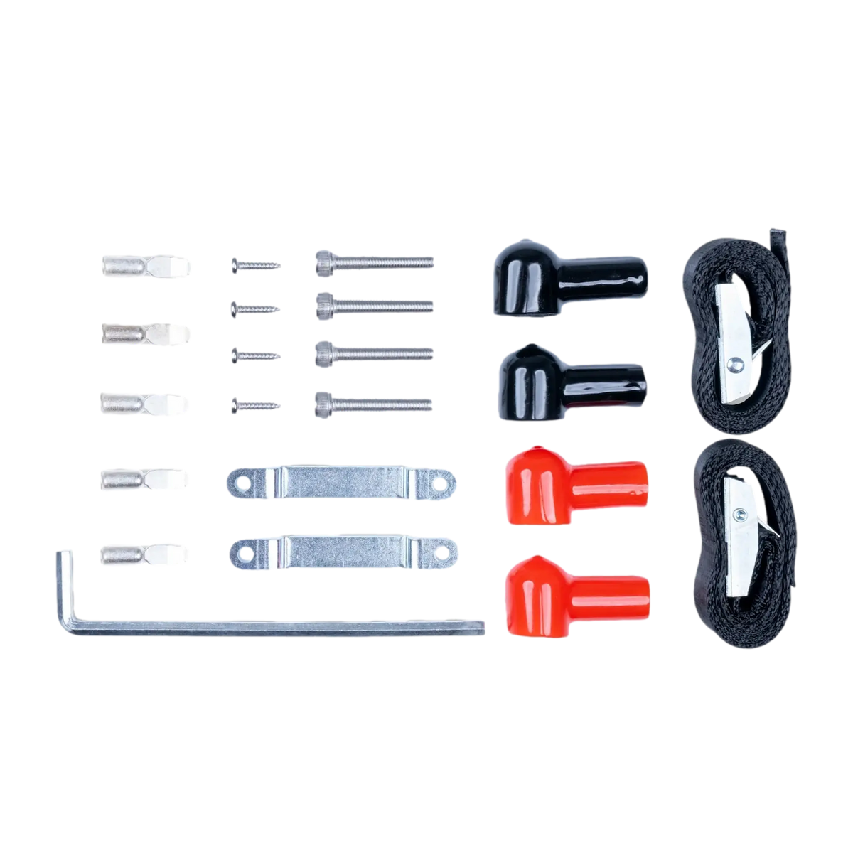 Hardkorr Battery Box Pro included leads, terminals, screws, brackets and straps.