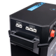 Hardkorr Battery Box Pro corner view showing side ports and handle recess.