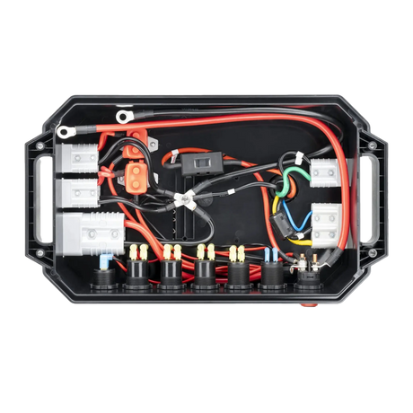 Hardkorr Battery Box Pro with DCDC Charger interior wiring view.