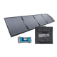 Hardkorr MKII 200W solar mat unfolded beside its carry bag and 15A solar regulator.