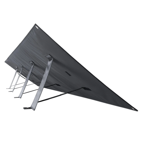 Hardkorr MKII 200W solar mat rear view with support legs extended and fabric straps.