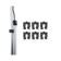 Hardkorr pole clips for lightbars and dimmers, with six loose clips beside a light bar mounted on a pole.