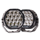 Hardkorr XD Series 7 inch LED driving lights in a pair with silver mounting brackets.