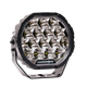 Hardkorr XD Series 7 inch LED driving light in a front left view with black bezel and silver bracket.