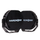 Pair of Hardkorr XD Series 9 inch LED driving lights with branded black covers fitted and mounting brackets below.
