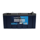 Invicta Xero 200Ah 12V lithium battery with Bluetooth in a straight front view with the product label visible.