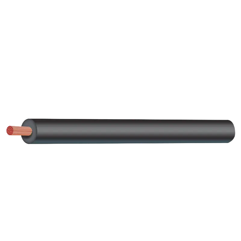 KEY 3.00mm black negative automotive cable with copper strands exposed at one end.