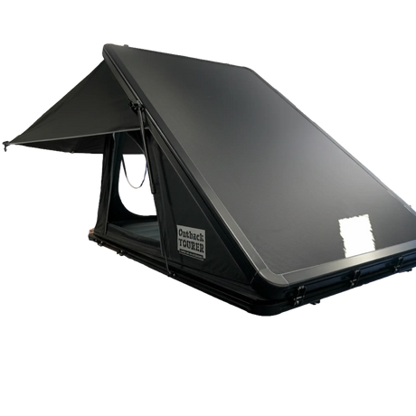Outback Tourer 1.2 Carbon Fibre Rooftop Tent front left studio view with grey shell.