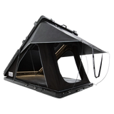 Outback Tourer 1.2 Plus Rooftop Tent front-left studio view with open side window and rainfly.