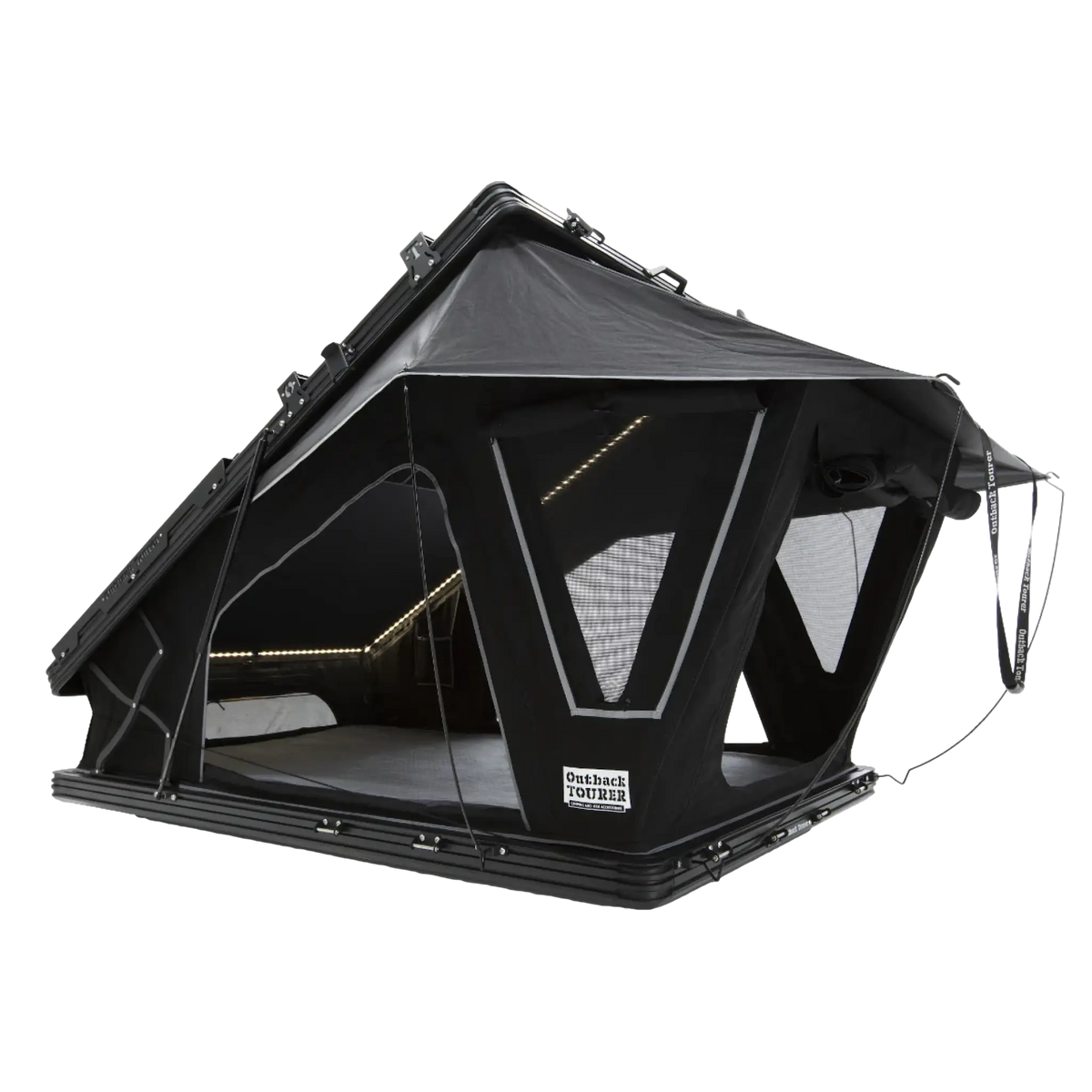 Outback Tourer 1.2 X Plus Rooftop Tent rear left studio view with side window open.