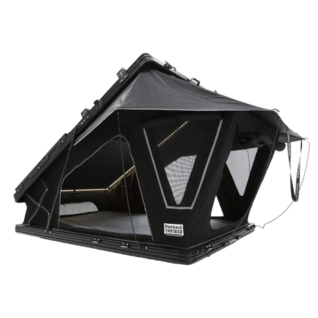 Outback Tourer 1.2 X Plus Rooftop Tent rear left studio view with side window open.