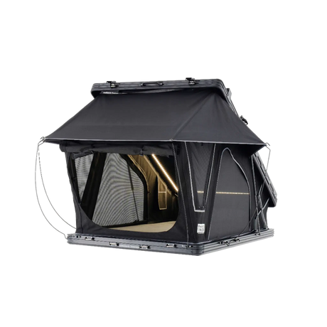 Outback Tourer 1.2 X Plus Rooftop Tent rear right studio view with open doorway and rainfly.