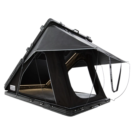 Outback Tourer 1.4 Plus Rooftop Tent rear left studio view with open side window and rainfly.