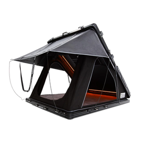 Outback Tourer 1.4 Plus Rooftop Tent rear right studio view with open doorways and rainfly out.