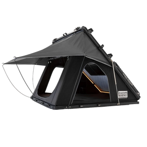 Outback Tourer 1.4 Rooftop Tent rear left studio view with open side window and rainfly.