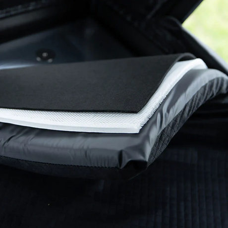 Outback Tourer 1.4 Rooftop Tent mattress underlay and anti condensation mat layered inside the tent.