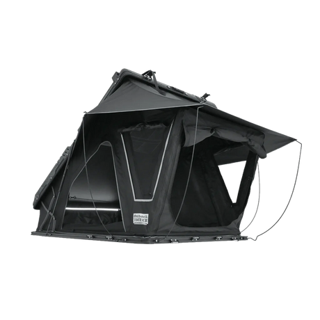 Outback Tourer 1.4 X Rooftop Tent left side studio view with rainfly extended.