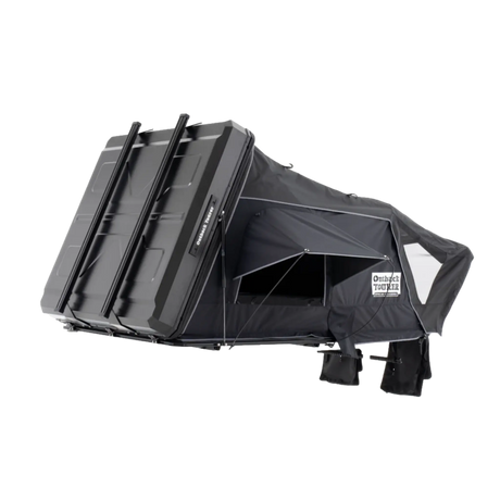 Outback Tourer 1.5 Lite Rooftop Tent back left studio view with shell and side window.