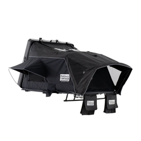Outback Tourer 1.5 Lite Rooftop Tent front left studio view with rainfly open.