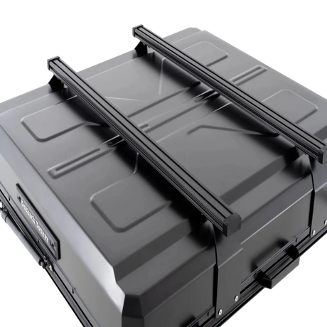 Outback Tourer 1.5 Lite Rooftop Tent shell top detail with two carry rails.