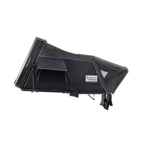 Outback Tourer 1.5 Lite Rooftop Tent left side studio view with side rainfly open.
