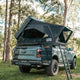 Outback Tourer 1.5 Pro Rooftop Tent back open view with ladder on a grey ute.