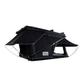 Outback Tourer 1250 Z Rooftop Tent right open studio view with rainfly extended.
